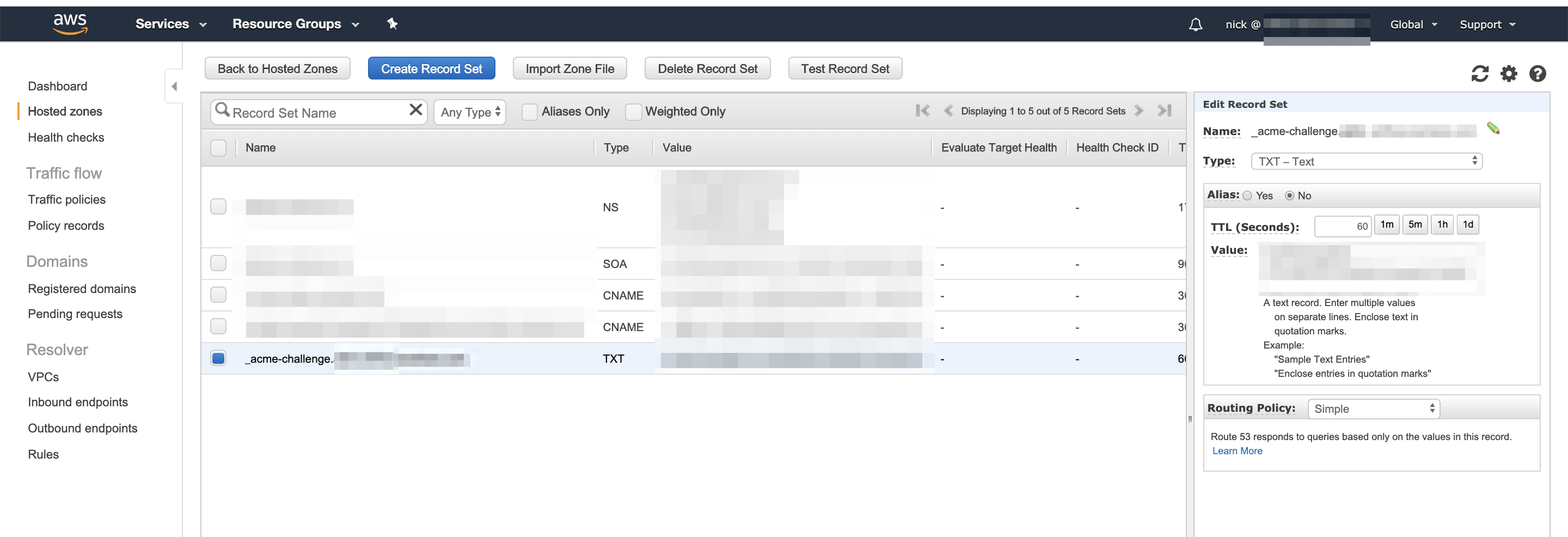 Inserting records into Route53